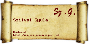 Szilvai Gyula névjegykártya